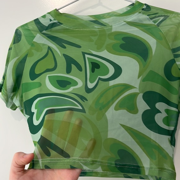 Sheer Mesh Top, Love Hearts ValleyGirl - Picture 2 of 3